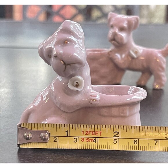 Pair Vintage Ceramic Dog Toothpick Holders Bulldog & Terrier Japan VTG - Picture 11 of 12